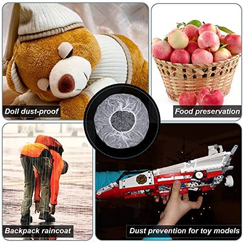 SATINIOR 50 Pcs Disposable Shower Caps Plastic Clear Large Lengthen Elastic Waterproof Bath Caps for Women Portable Travel Hotel Hair Salon Essentials Accessories Individually Wrapped