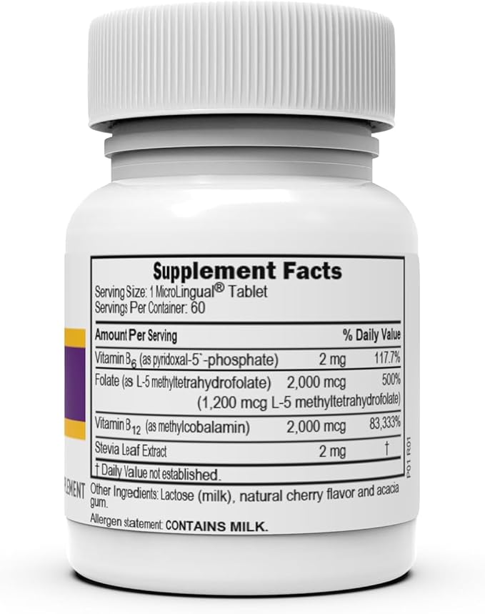 Superior Source No Shot Vitamin B-12 Methylcobalamin 2000 mcg, B-6, & Methylfolate 1200 mcg - Supports Energy, Brain, and Heart Health - Bariatric Friendly - 60 Sublingual Dissolving Tablets