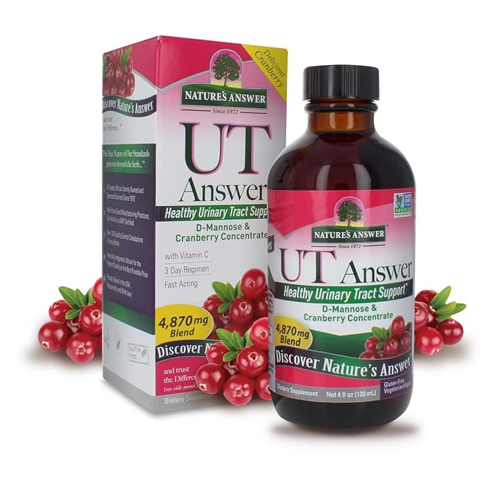 Nature's Answer UT Answer | Urinary Tract System Support | Cranberry Flavor Dietary Supplement | Alcohol-Free, Gluten-Free, Not Tested on Animals & Vegan 4oz