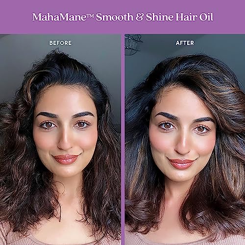 Fable and Mane MahaMane Smooth & Shine Hair Serum - Protective Oil Treatment for Dry, Damaged Hair. 1.8FL oz