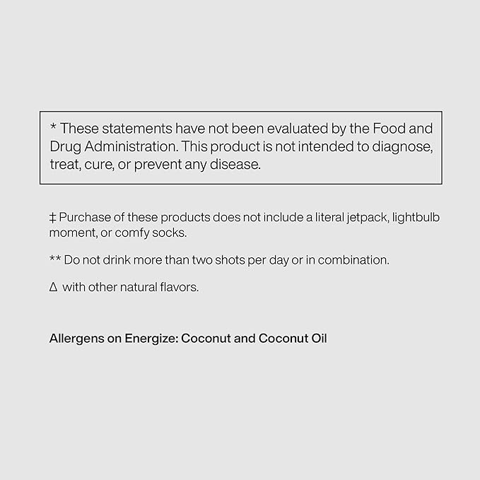 Ryde: Energize Shot | Tropical Flavor | Green Tea Caffeine, Taurine, Ginseng Extract & B Vitamins | 0 Calories, 0 Sugar | 2 FL OZ Shots | Boosts energy* (8 Pack)