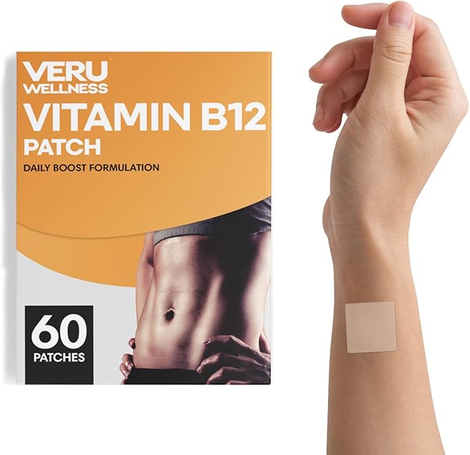 Veru Wellness B12 Energy Patch, Natural Patch B12, Garcinia - Self Adhesive Time Release Patch (60 Days)
