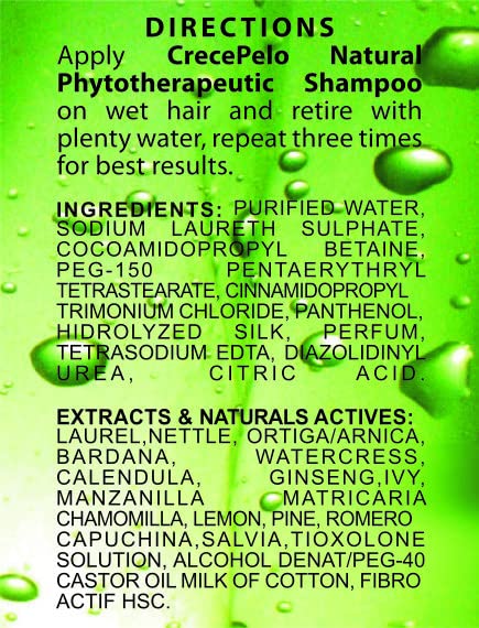 Crece Pelo Natural Hair Growth Duo – Phytotherapeutic Shampoo & Rinse Combo Set – Boosts Growth, Strength & Shine – Plant-Based Formula – Sulfate-Free, No Colorants – 12.5 oz Each