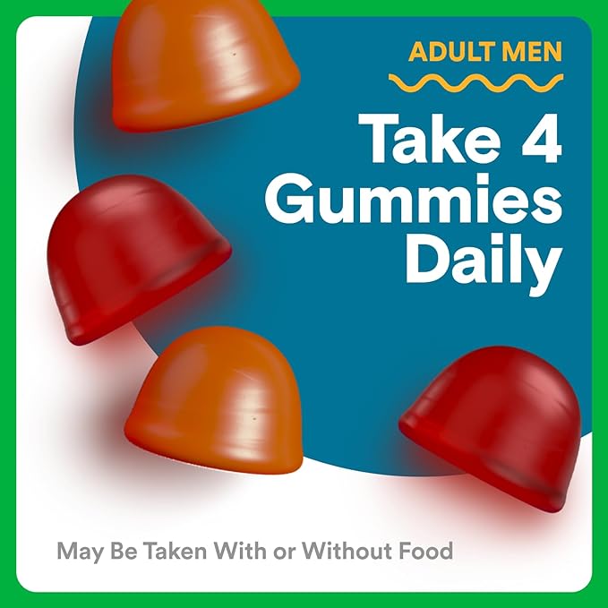 SmartyPants Multivitamin for Men, Organic Gummies: Methylfolate, Omega 3 (ALA), Vitamin D3, C, Vitamin B12, B6, A, K & Zinc for Immune Support, Biotin, Vegetarian, 120 Gummies (30 Day Supply)