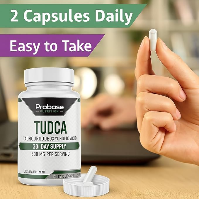 TUDCA – Premium Liver Support, Cleanse, Detox and Repair Supplement – 500mg Per Serving – 60 Capsules – High Purity Bile Salt Formula – Vegan, Non-GMO
