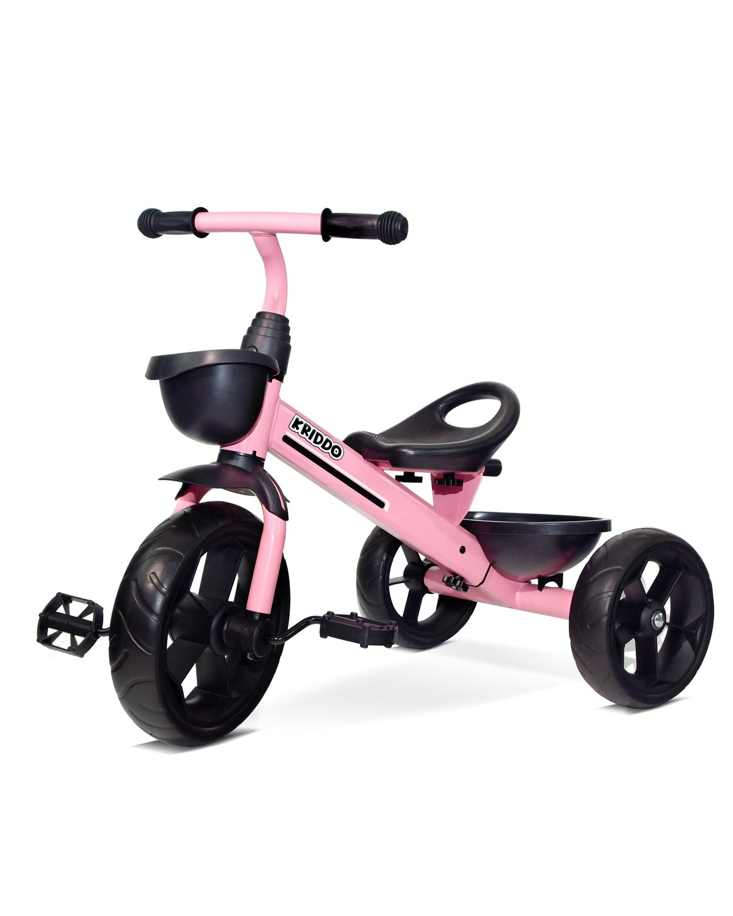 KRIDDO Kids Tricycles Age 24 Month to 4 Years, Toddler Kids Trike for 2.5 to 5 Year Old, Gift Toddler Tricycles for 2-4 Year Olds, Trikes for Toddlers, Sporty Styling, Pink