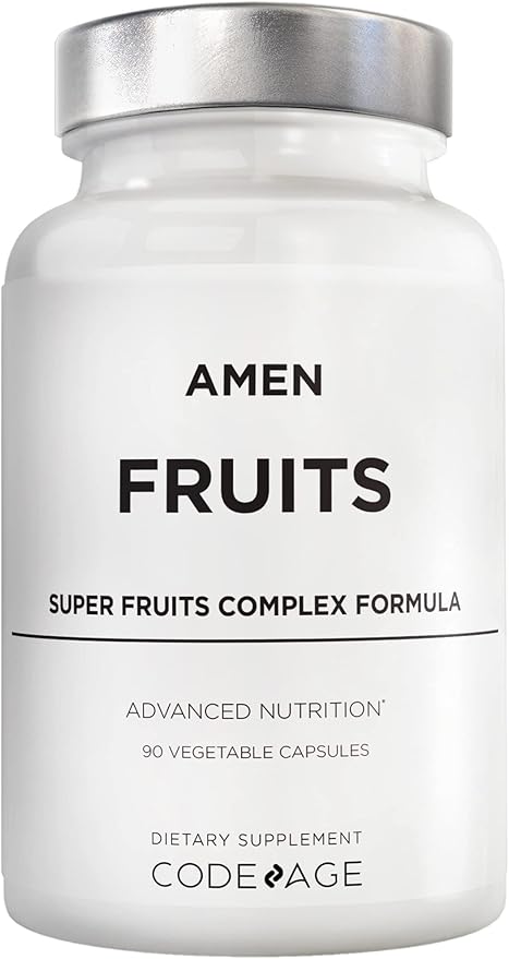 Amen Fruits, Daily Fruits Vitamins Supplements, Over 20 Whole Fruit Extracts - Raw Multivitamin, Berries, Antioxidant Polyphenols Superfood & Flavonoids - Non-GMO - 90 Capsules