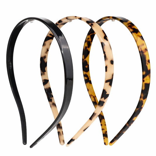 KOVOLITU 3 Pack Eyewear Headbands Comfortable Plain Headbands for Women Headband Designed for Eyewear Fashion Skinny Headbands(Black,Tortoise,Amber)