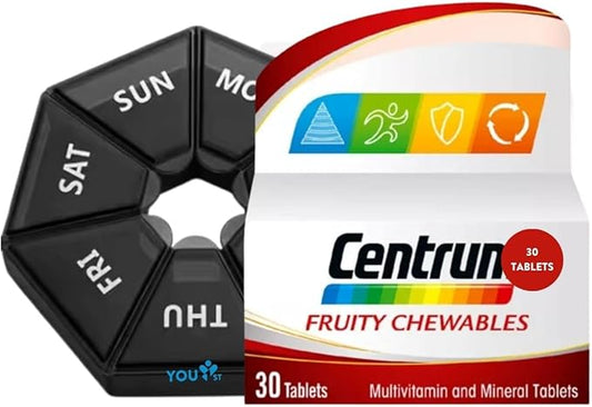 Fruity Chewables Tablets Pack of 30 Tablets Bundle Supplement Organizer