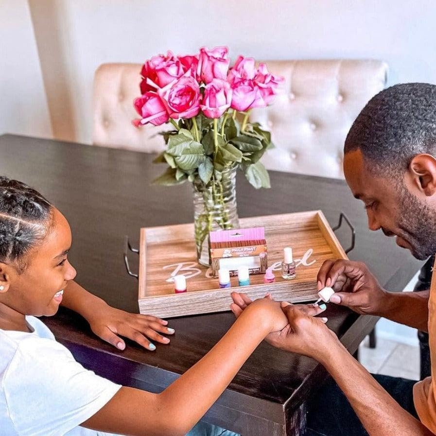 Piggy Paint | 100% Non-Toxic Girls Nail Polish | Safe, Cruelty-free, Vegan, & Low Odor for Kids | Shimmer & Sparkle (3 Polish + Nail Art Gift Set)