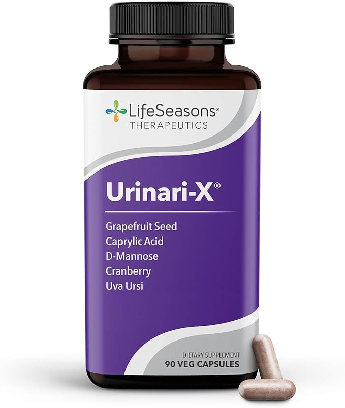Urinari-X - Urinary Tract Support - Fast Acting UTI Relief - Vitamin Supplement for Healthy Bladder Function & Immunity - D-Mannose, Cranberry, Caprylic Acid, Uva Ursi & Grapefruit - 90 Capsules