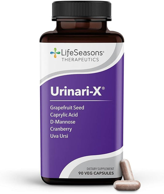 Urinari-X - Urinary Tract Support - Fast Acting UTI Relief - Vitamin Supplement for Healthy Bladder Function & Immunity - D-Mannose, Cranberry, Caprylic Acid, Uva Ursi & Grapefruit - 90 Capsules