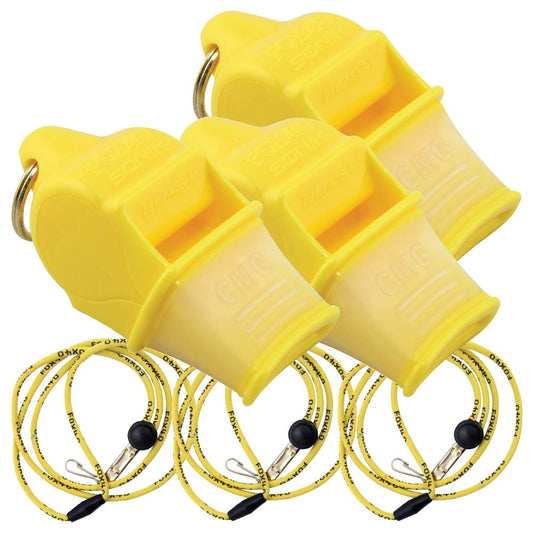 Fox 40 Sonik Blast CMG w/Breakaway Lanyard 3 Pack (Yellow)