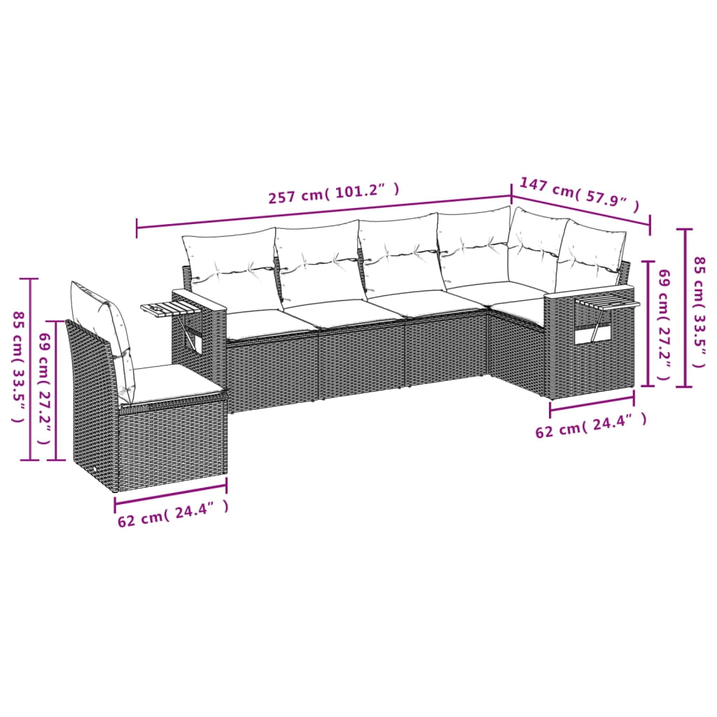vidaXL Garden Sofa Set Grey
