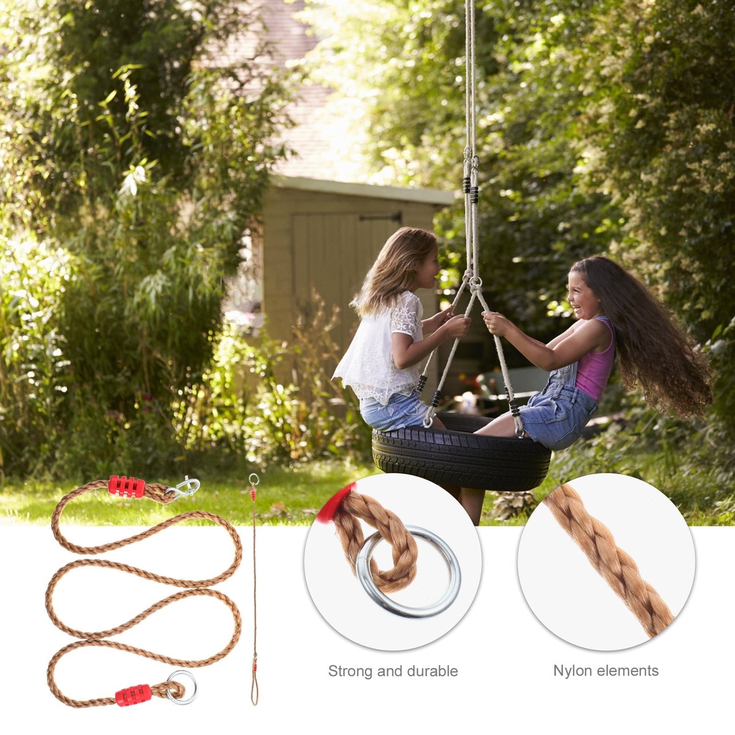 Milisten Hammock Hanging Straps Connecting Rope Assorted Color 2Pcs