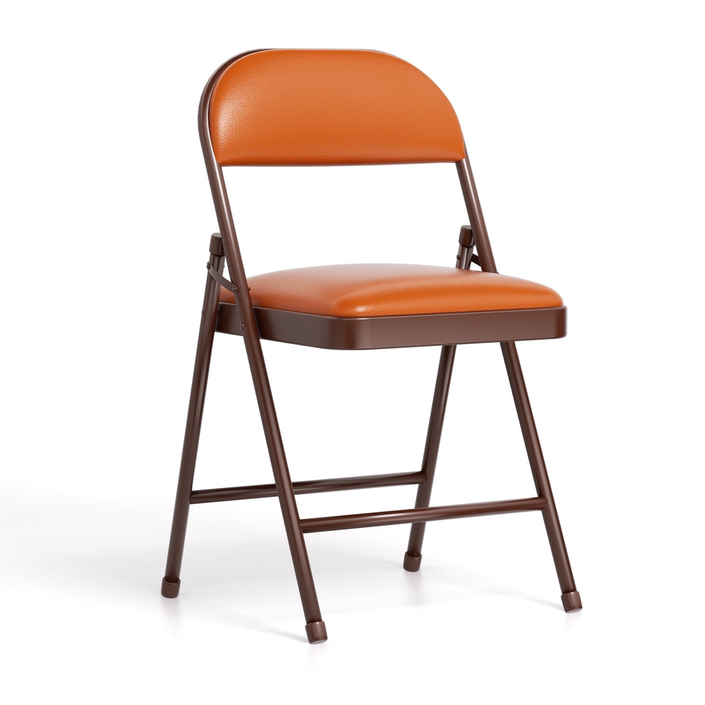 SKOK 4 Pack Padded Folding Chairs with Upholstered Cushion & Back, Padded Seats for Indoor & Outdoor, Portable Stackable Commercial Foldable Chairs with Metal Frame for Events