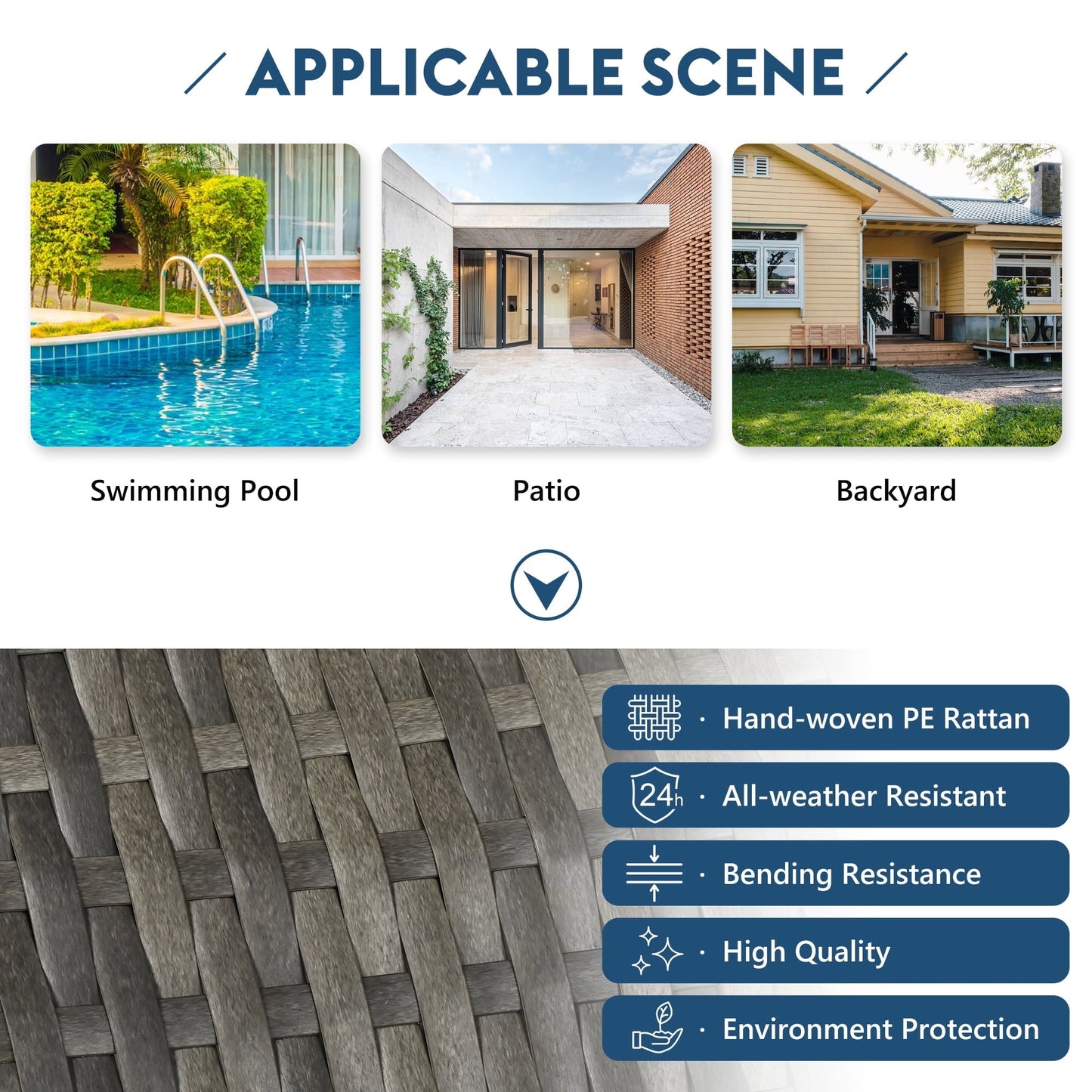 GO 79.9" Adjustable Canopy Sunbed, Double Lounger in PE Rattan, Gray Frame & Cushion