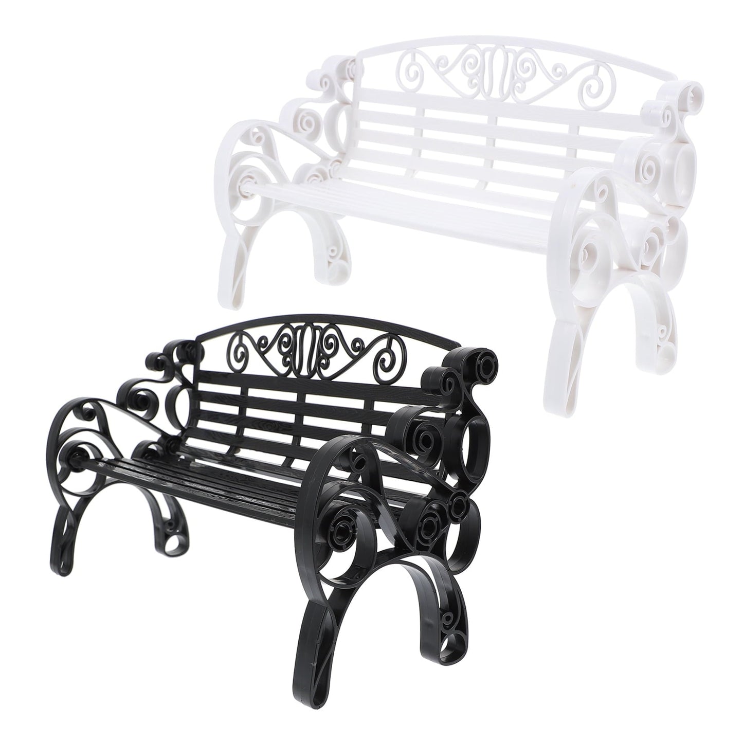 DEMACRIO Miniature Bench Ornamental 2Pack For Garden Ornament Indoor Decoration
