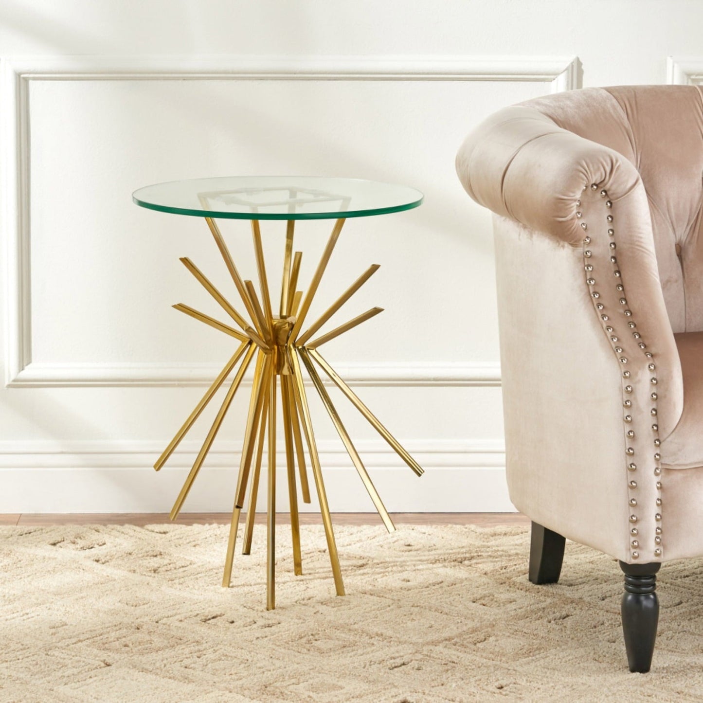 SPARKLE GLASS SIDE TABLE for Living Room Dining Room