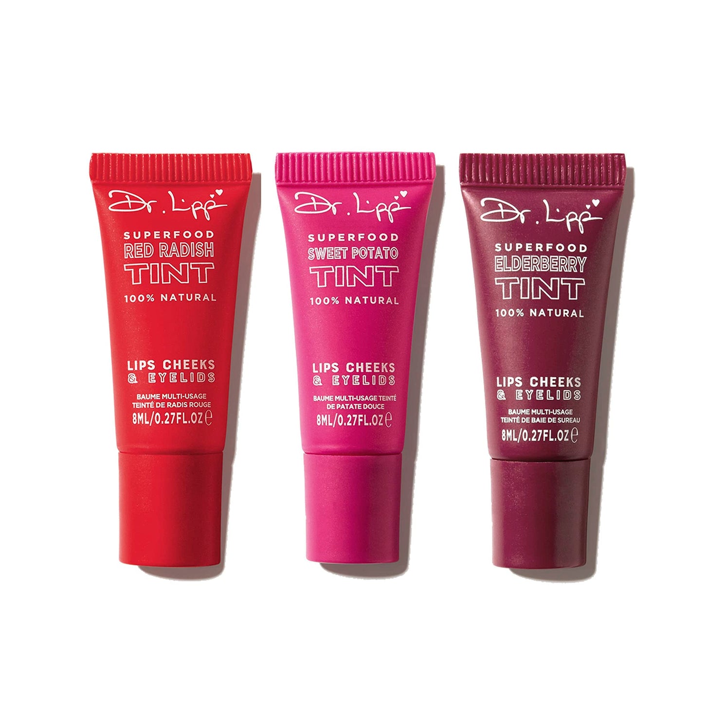 Dr. Lipp Superfood Lip Tint 3 Pack [3 X 8Ml]- 4-In-One Ultra Moisturising Tinted Lip Balm, Lip Gloss, Cheek Blush & Glossy Eyesh
