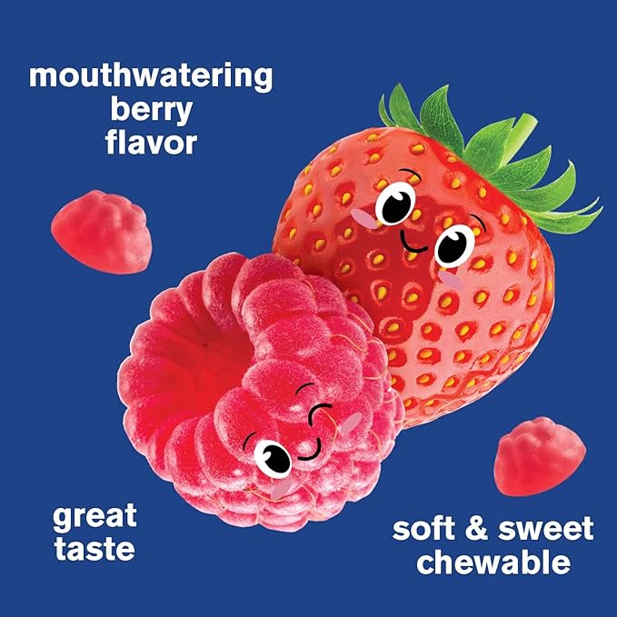 Vitamin B12 Gummies for Kids - Boost Energy, Improve Brain Function, and Strengthen Immune System - Non-GMO, Gluten-Free - Great Tasting Berry Flavor - Easy to Chew - 60 Gummies