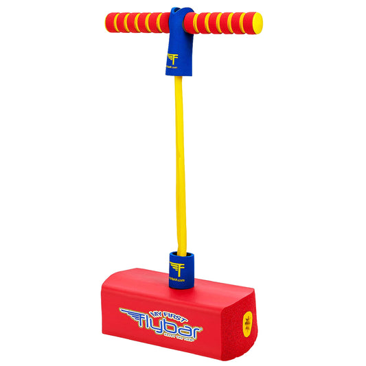 Flybar My First Foam Pogo Jumper for Kids Fun and Safe Pogo Stick for Toddlers, Durable Foam and Bungee Jumper for Ages 3 and up, Supports up to 250lbs (Red)