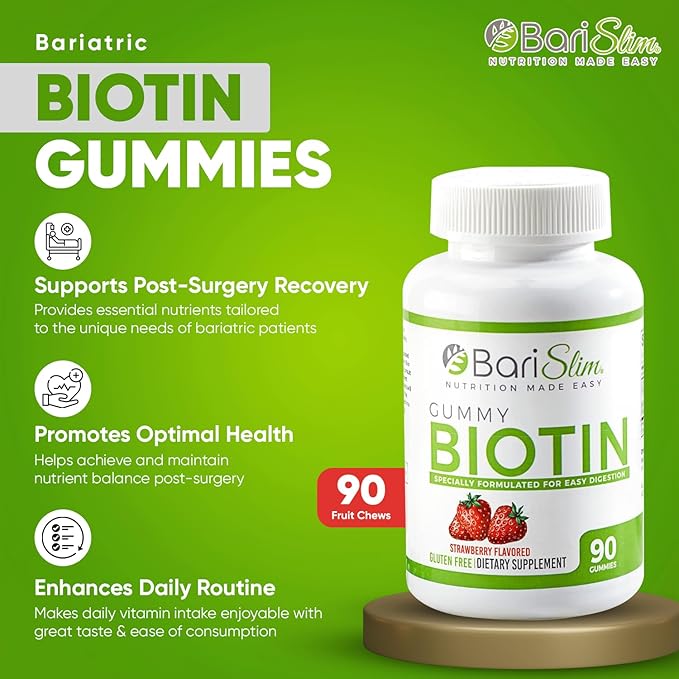 BariSlim Bariatric Multivitamin Gummies - Specially Formulated Gummy Vitamin for Patients After Weight Loss Surgery - Easy to Digest & Great Tasting Fruit Flavors | Pack of 2 (90 Fruit Chews)