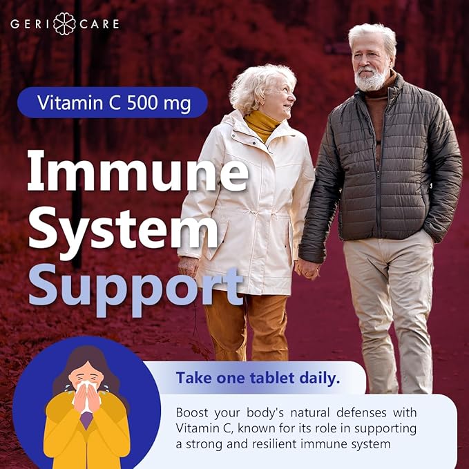 GeriCare Vitamin C 500 mg, Antioxidant, Immune System Support, Nutritional Supplement Tablets, 1000 Count (Pack of 1)