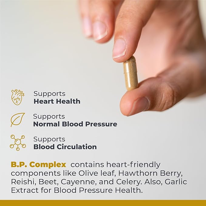 Premier Research Labs BP Complex - for Heart Health - with Garlic, Hawthorn, Olive Leaf, Reishi, Cayenne & Organic Celery - Allicin Supplement - Non-GMO, Vegan Formula - 60 Plant-Source Capsules