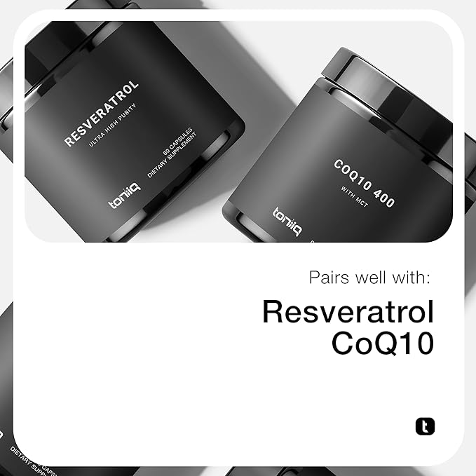 Toniiq Ultra High Strength 1500mg NAD+ Supplement - Clinically Studied Ingredients with Patented RiaGev-WS™, Resveratrol, and Niacin - 60 Capsules