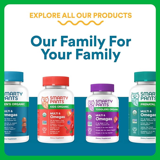 SmartyPants Multivitamin for Men, Organic Gummies: Methylfolate, Omega 3 (ALA), Vitamin D3, C, Vitamin B12, B6, A, K & Zinc for Immune Support, Biotin, Vegetarian, 120 Gummies (30 Day Supply)