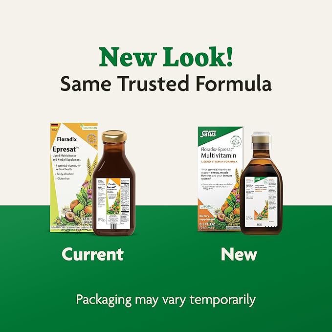 Floradix Epresat Adult Multivitamin - Daily Liquid Multivitamin with Vitamin A, Milk Thistle & More for Wellness - Energy Support & Liver Health Support* - Vegetarian, Non-GMO - 8.5 fl oz