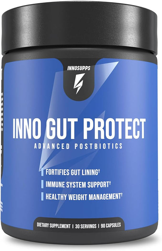 Inno Gut Protect GS1 Probiotic & Postbiotic Formula, CoreBiome® GLP-1 Supplement Weight Loss, Grape Seed Extract | Supports Digestive Health & Gut Wellness, Vegan, (90 Vegetarian Capsules)