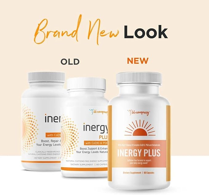 BB Company InergyPLUS | Energy Vitamins for Women, Fatigue, Natural Energy Supplements for Focus | Vitamin B12, Folic Acid, Rhodiola Rosea, Cordyceps, CoQ10, Caffeine Free | Packaging Vary | 60 Ct