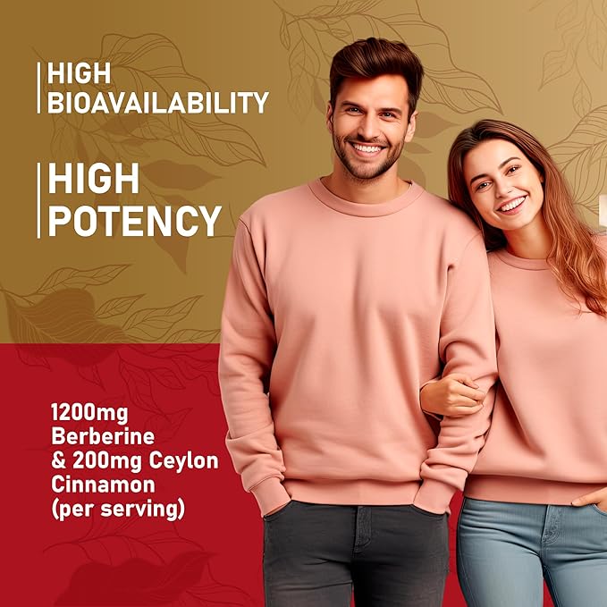 Premium Berberine HCl GLP-1 Weight Loss Gummies (1200mg) with Ceylon Cinnamon Turmeric Milk Thistle Artichoke - Sugar Free Gluten Free High Potency GLP1 Support Supplement