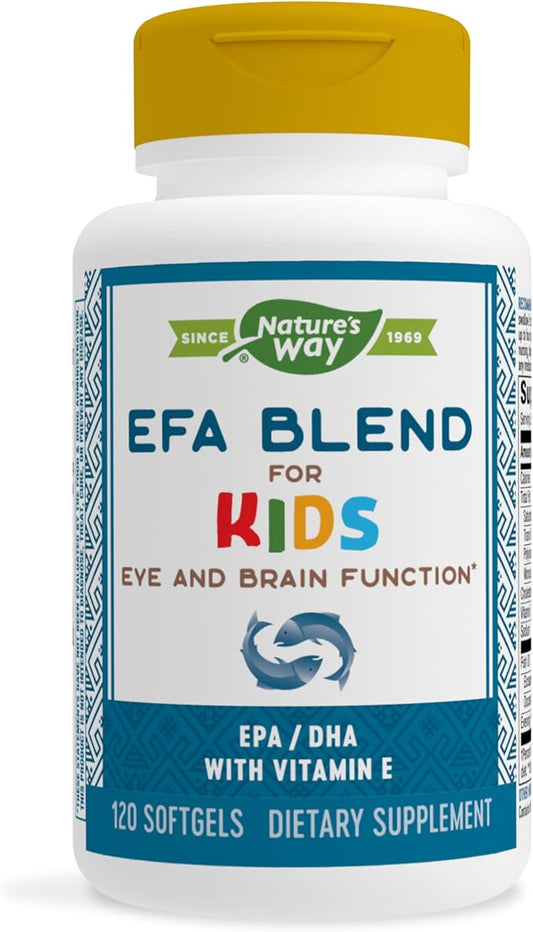Nature's Way EFA Blend for Kids with vitamin E, Supports Eye and Brain Function*, 120 Softgels