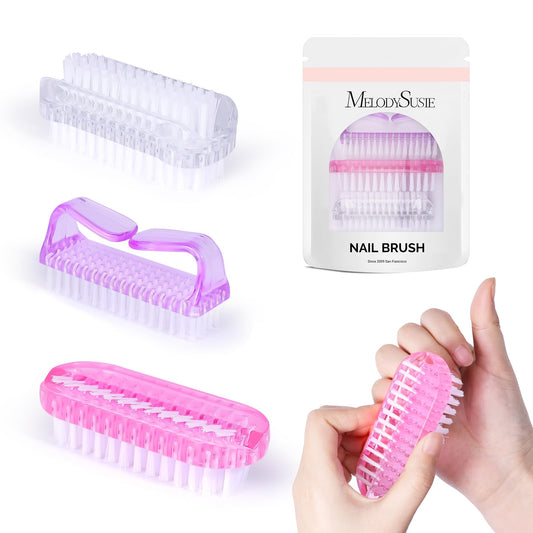 Melodysusie All in One Nail Brush Set, 3 Pack Nail Brushes for Cleaning Fingernails, Nail Dust Brush and Cleaner Scrubbing Set Manicure Pedicure Tools for Men and Women