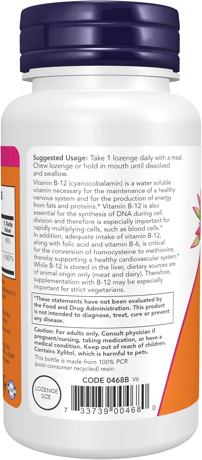 NOW B-12 1000mcg 250 Lozenges