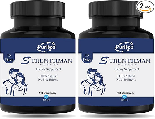 Strenthman Tablet | 100% Vegetarian Formulation | 100% Natural | No Side Effect (60, Tablets, Pack-2)