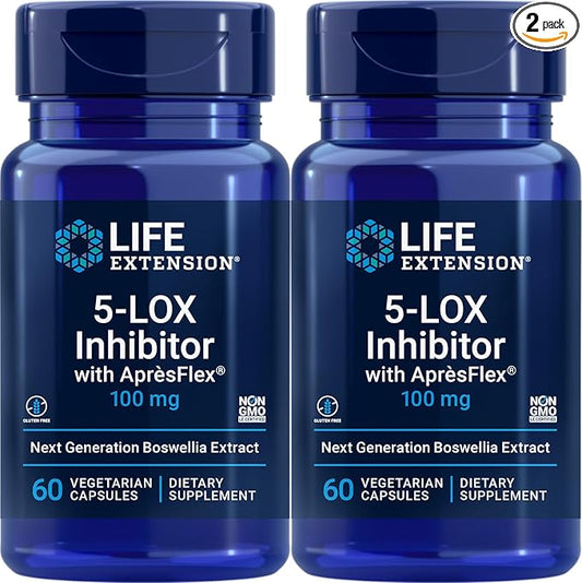 Life Extension 5-LOX Inhibitor with AprèsFlex 100 mg, 60 Vegetarian Capsules (Pack of 2)