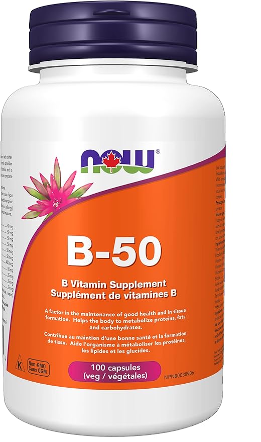 NOW Vitamin B-50 mg,100 Veg Capsules