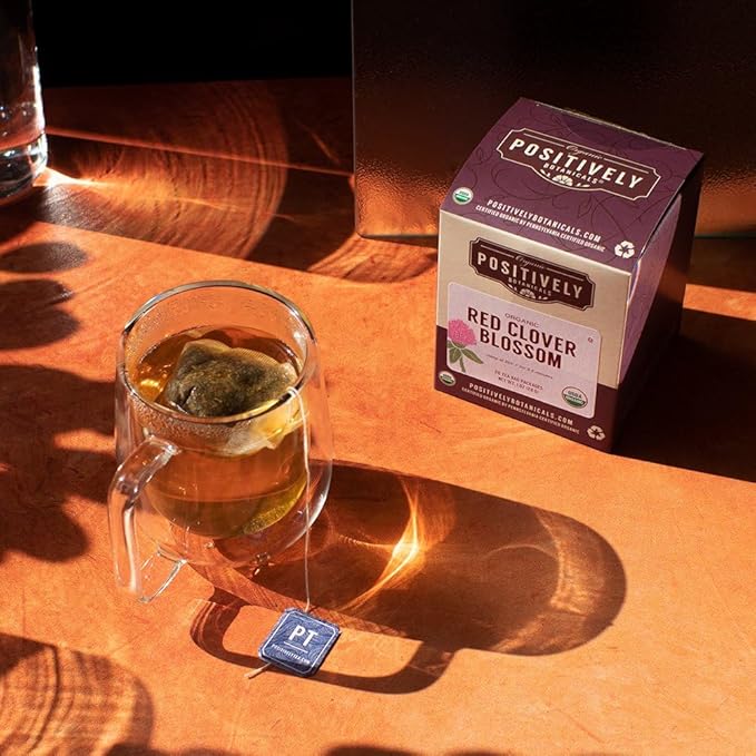 Organic Positively Botanicals Company, Red Clover Blossoms Herbal Tea Bags, 20 Count