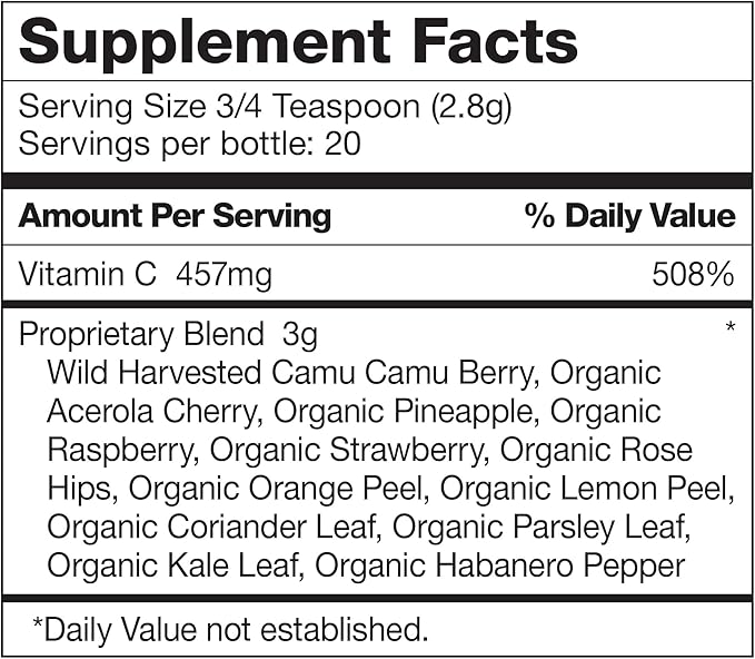 Dr. Schulze's | Super-C Plus Powder | Vitamin C Complex | Clinical Herbal Formula | Dietary Supplement | Immune Support | May Increase Collagen Formation & Iron Absorption | 2 oz Bottle