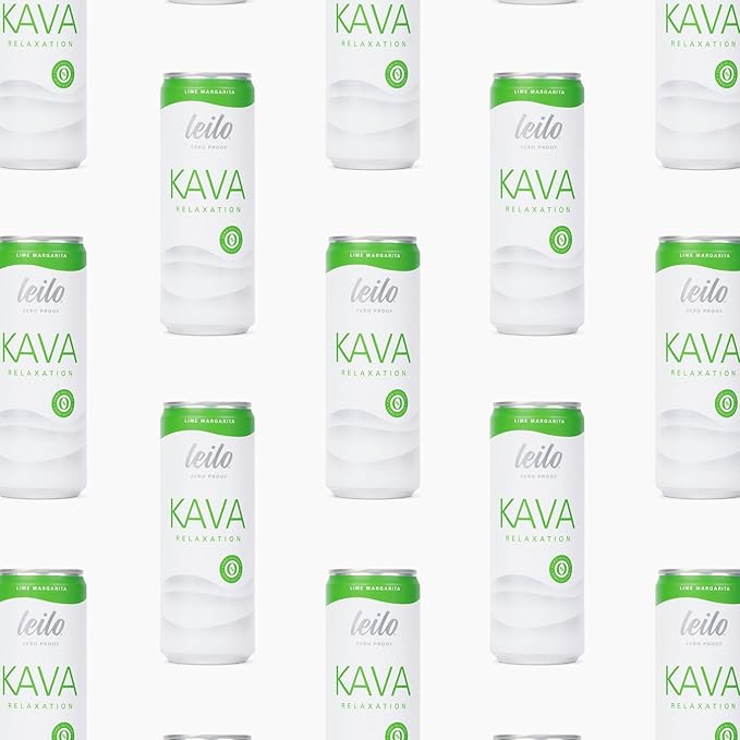 LEILO | Kava Powered Lime Margarita Mocktail Drink | 12-Pack - Sugar-Free & Non-ALC Functional Relaxation Support | 12 fl oz Cans (Pack of 12)