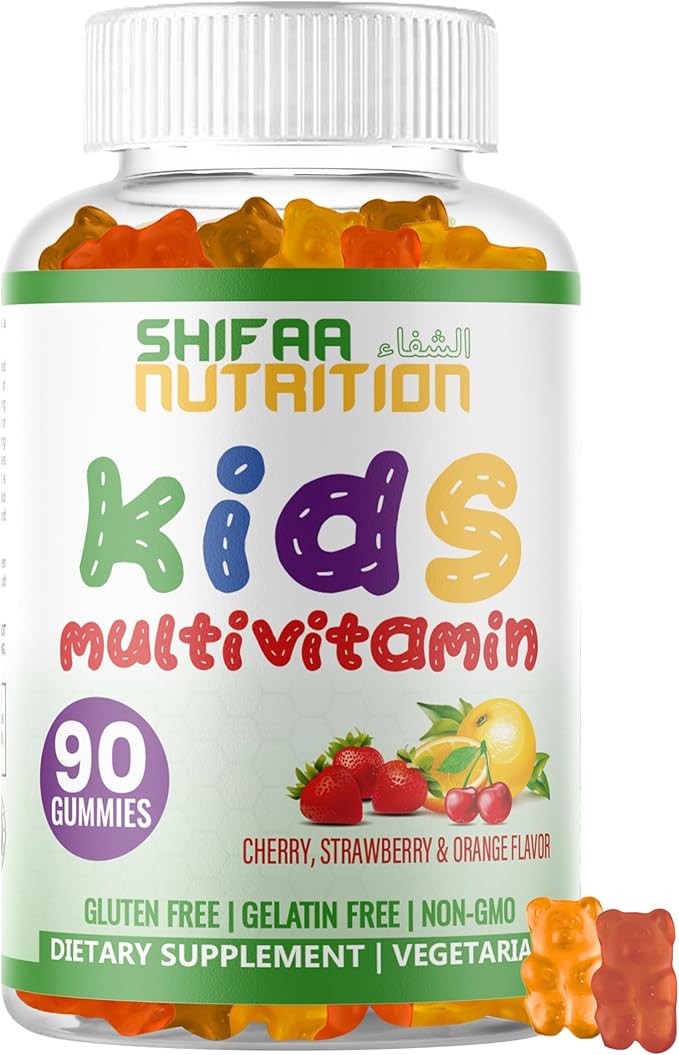 Halal Kids Multivitamin Gummies, 45-90 Days Supply, with All Essential Kids Vitamins. Toddler Vitamins with Vitamin C, D, Zinc, A, E, B6, B12, Biotin | Halal Gummy Vitamins for Kids