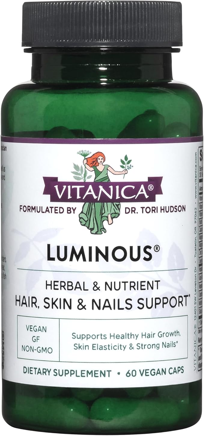 Vitanica, Luminous, Hair, Skin and Nail Support, Vegan, 60 Capsules
