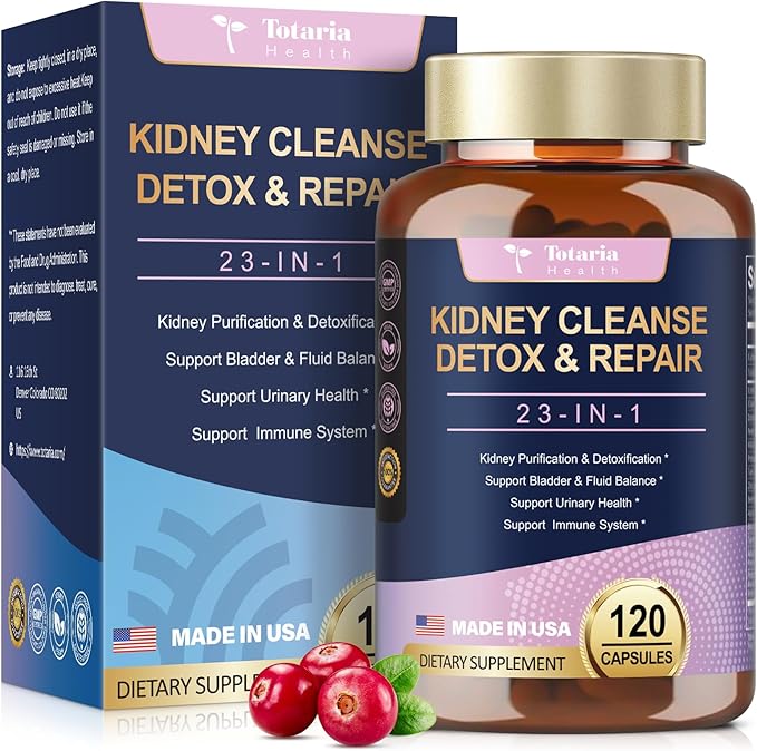 Kidney & Liver Cleanse Detox & Repair Capsules, Chanca Piedra & Cranberry Pills for Liver Kidney Support Supplement Extra Strength for Stones Dissolver, Urinary Tract Health for Woman