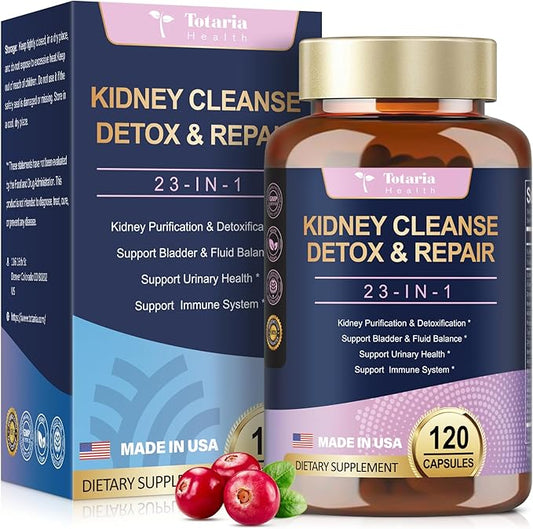 Kidney & Liver Cleanse Detox & Repair Capsules, Chanca Piedra & Cranberry Pills for Liver Kidney Support Supplement Extra Strength for Stones Dissolver, Urinary Tract Health for Woman