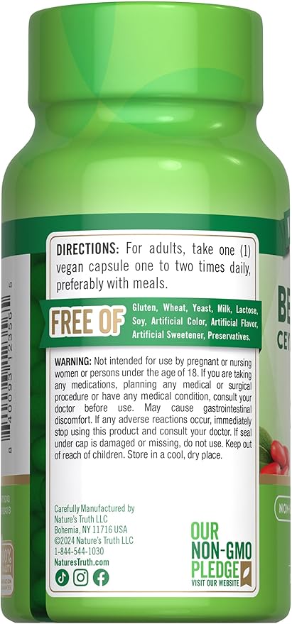 Nature's Truth Berberine with Ceylon Cinnamon Complex | 2,000mg | 50 Vegan Capsules | Vegan, Non-GMO, and Gluten Free Supplement