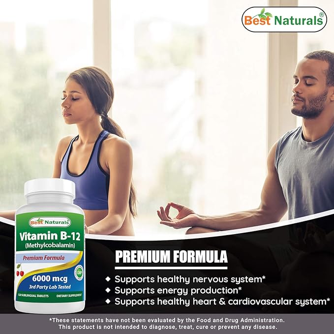 Best Naturals Vitamin B12 6000 mcg & Vitamin D3 10000 IU